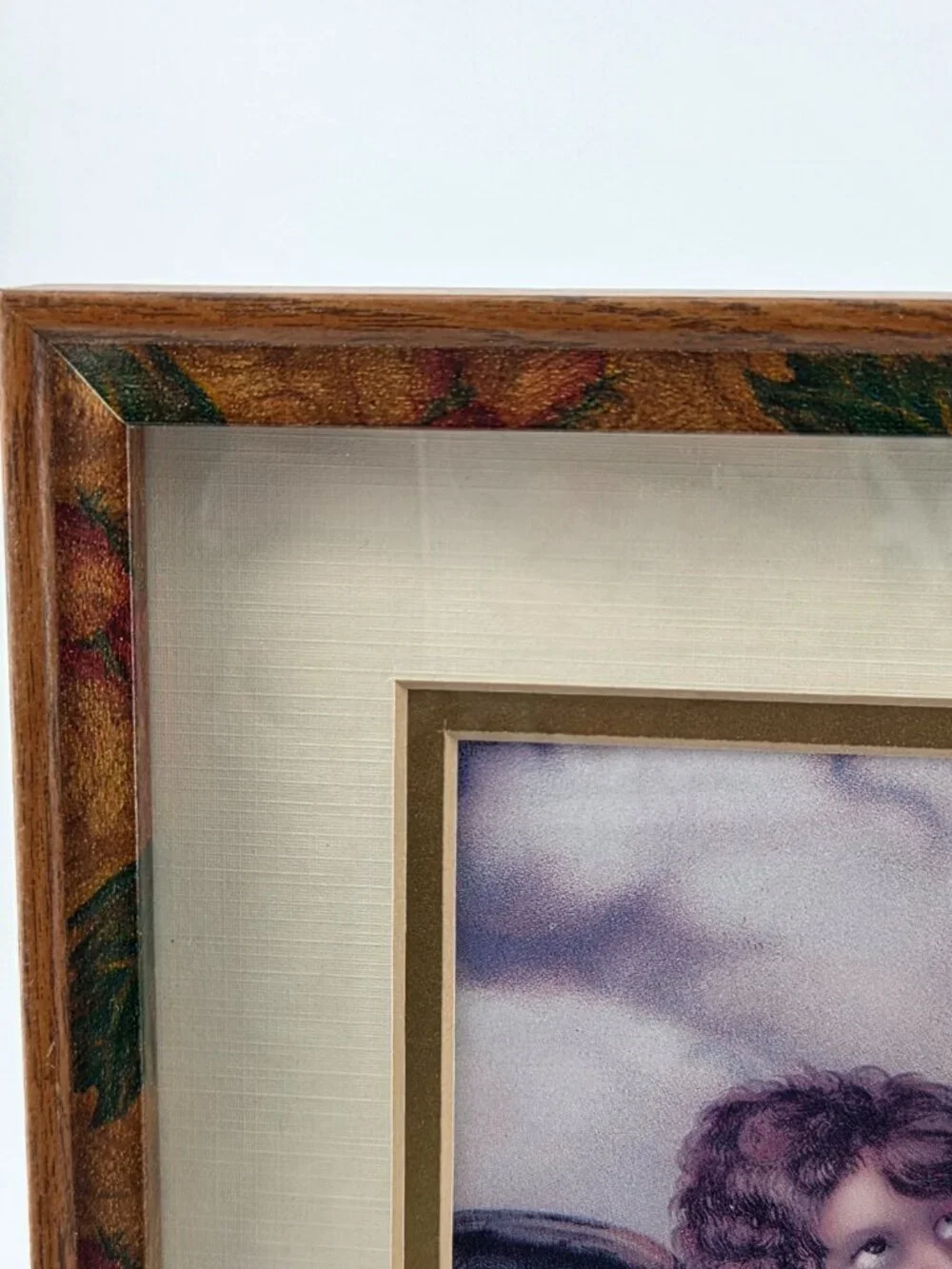 Framed Raphael Cherubs Renaissance Vintage Print Floral Wood Frame Art 👼✨